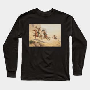 Native American Warriors - Vintage Western American Art Long Sleeve T-Shirt